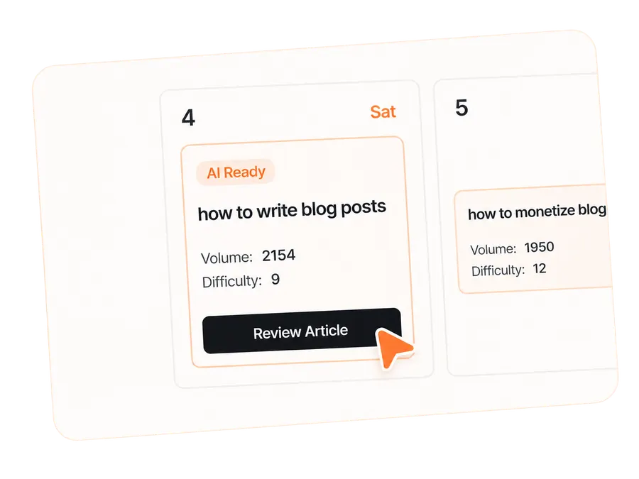 AI Writes & Builds Links: AI-ready content calendar illustration