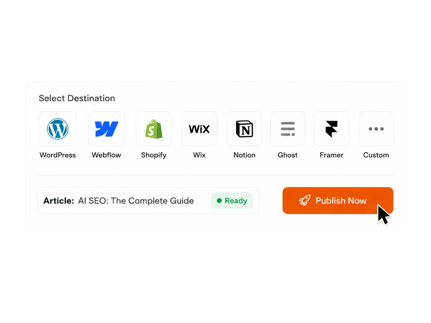 1-Click CMS Publishing: Publishing destination integration picker